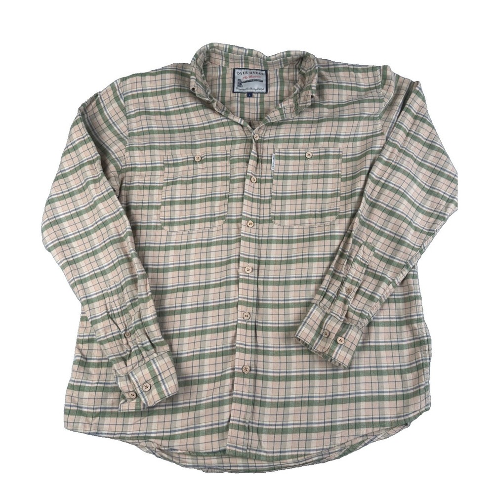 Over Under The Woodsman Shirt Men's Large Plaid Button Up Cotton Outdoor
